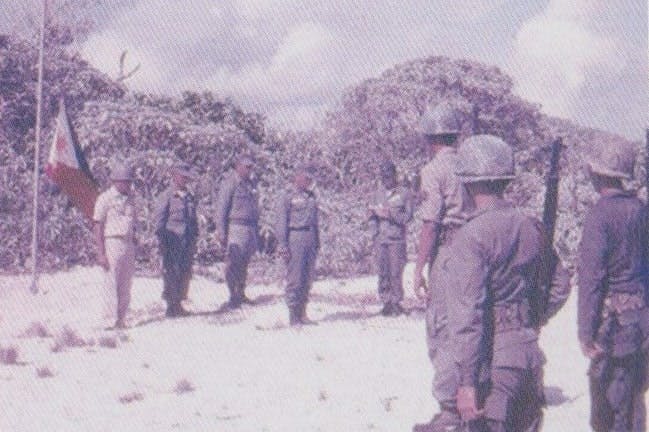 PH Navy and Marine Officers and personnel during the landing on occupation of Pag-Asa Island, Kalayaan Island Group