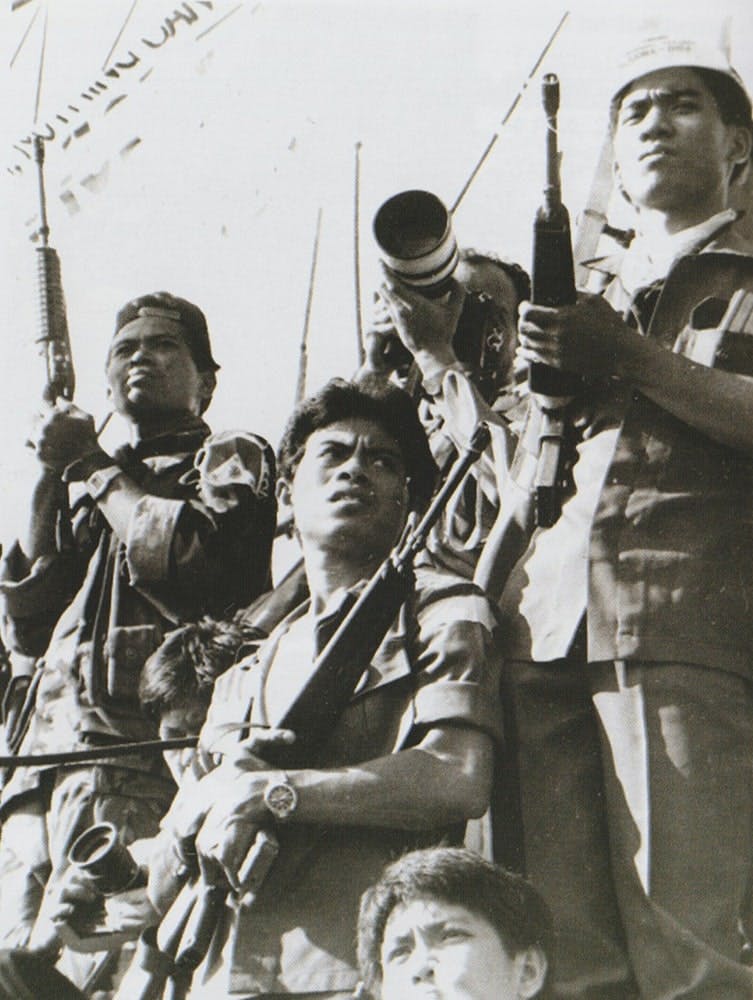Displaying Some of the security forces together with the members of the media tried to capture the event in PH history