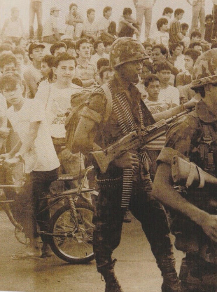 The Marines served as a barrier during the People Power