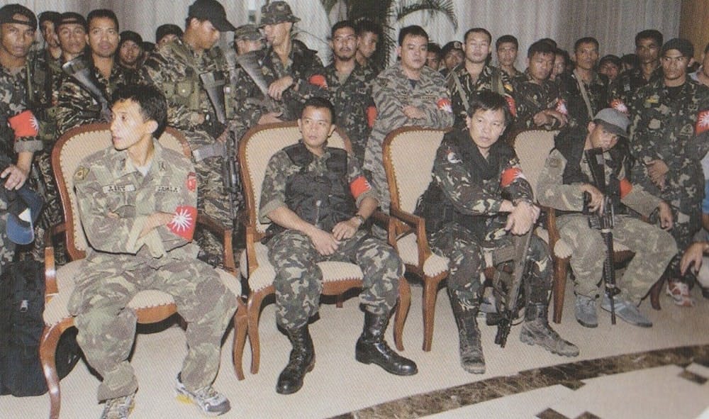 Members of the Magdalo Group who took over Oakwood Premier Suites during the infamous Oakwood Mutiny in July 2003