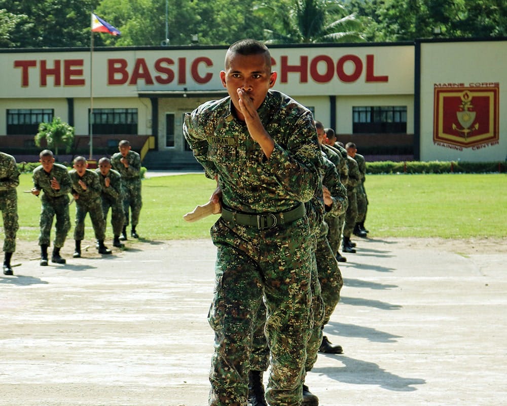 Marine Corps reservists in training